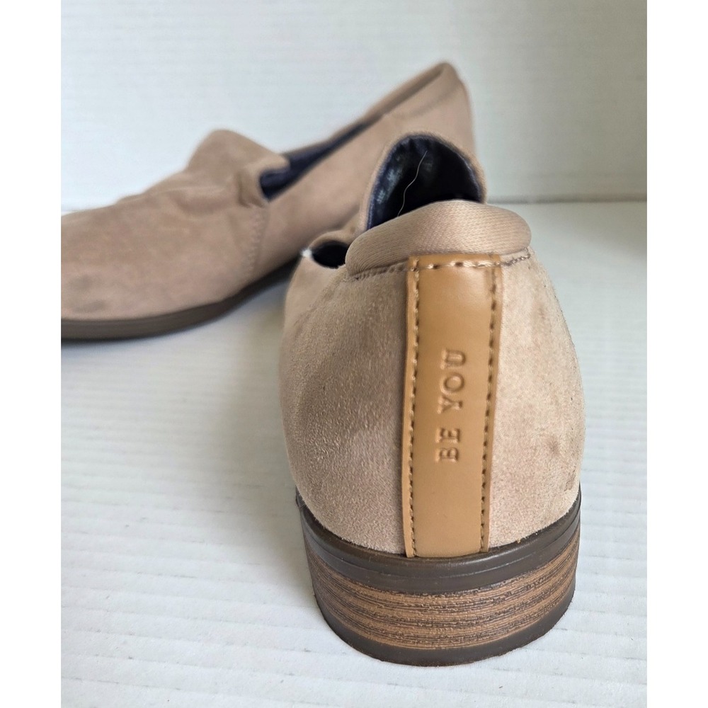 Dr. Scholl's Women Beige Suede Slip on Loafers Low Stacked Block Heel Comfort 9M - Picture 6 of 14
